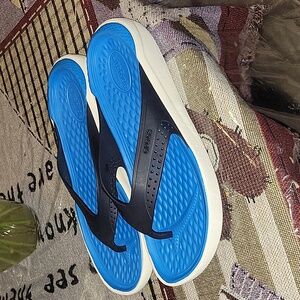 Crocs Unisex Lifestyle Literide Flip Navy Slippers, Size 13, Lightly Used